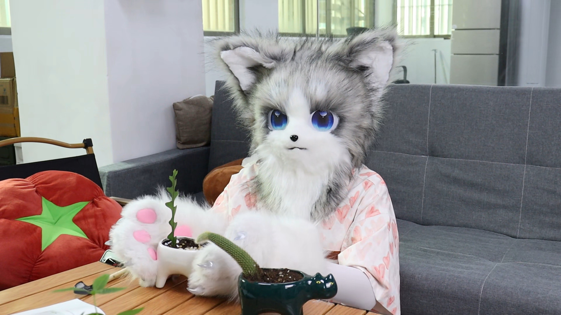 Amazon.com: COSYEARS Animal Cat Fursuit Head Mask Furry and
